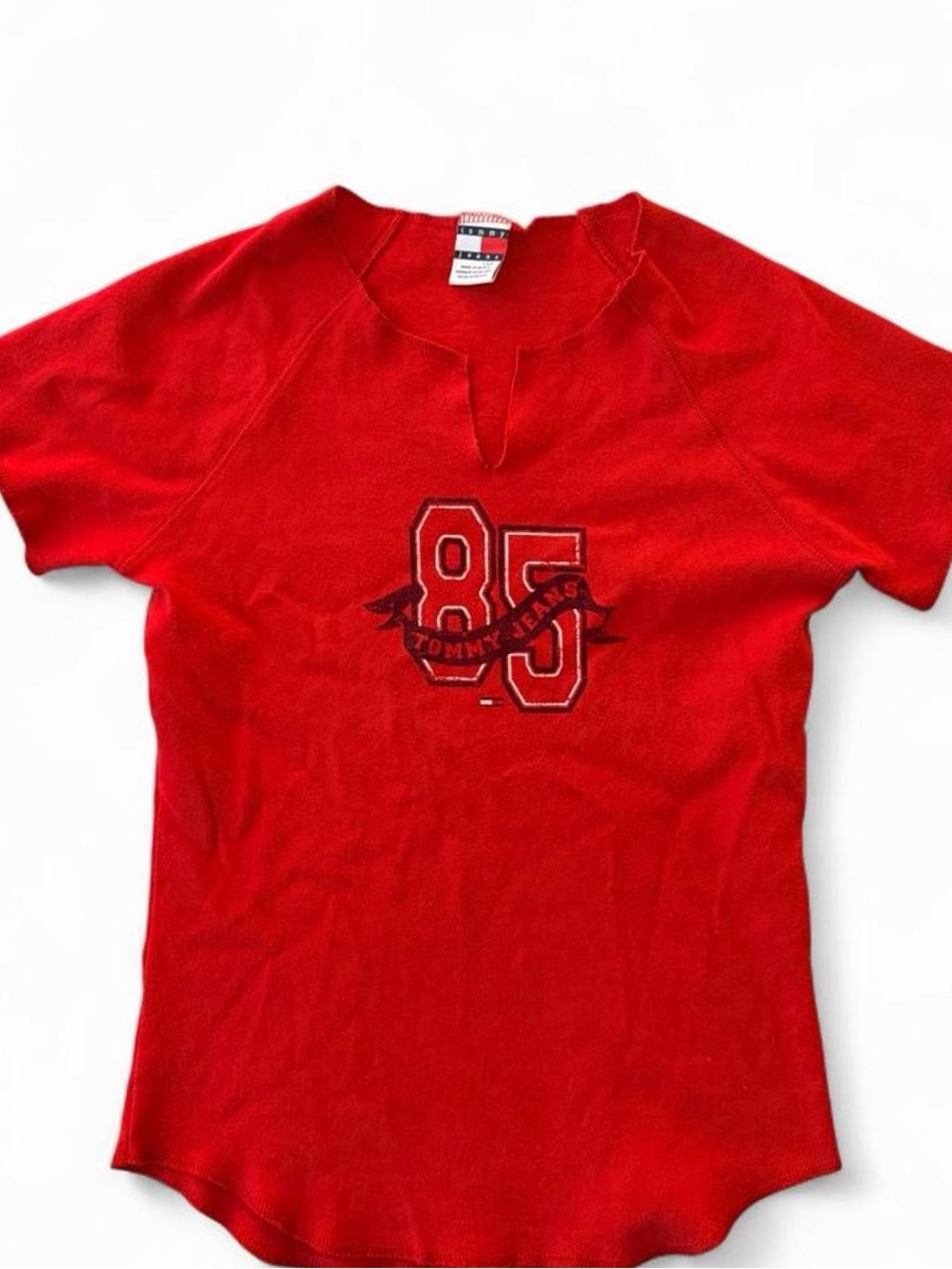 Tommy Hilfiger Red Short-Sleeve Number Graphic Tee